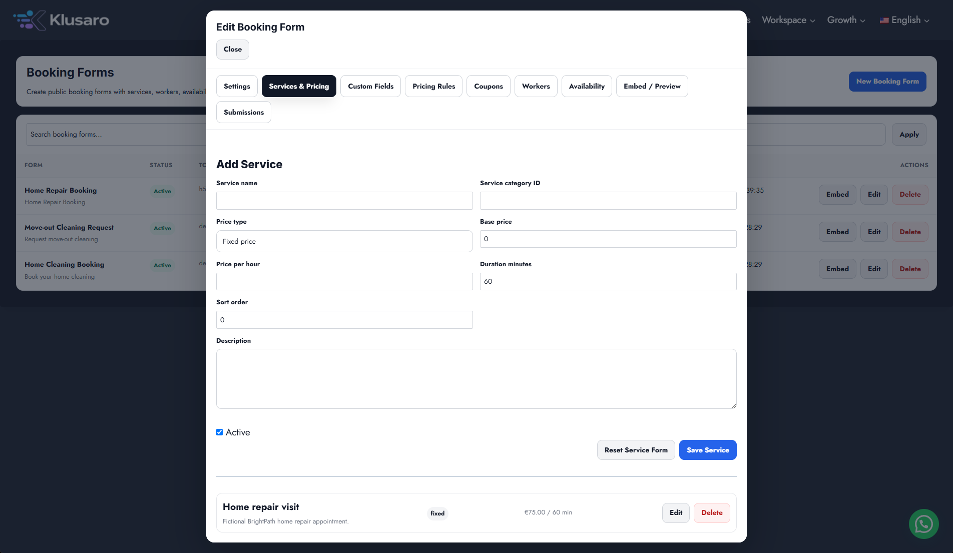 Show services