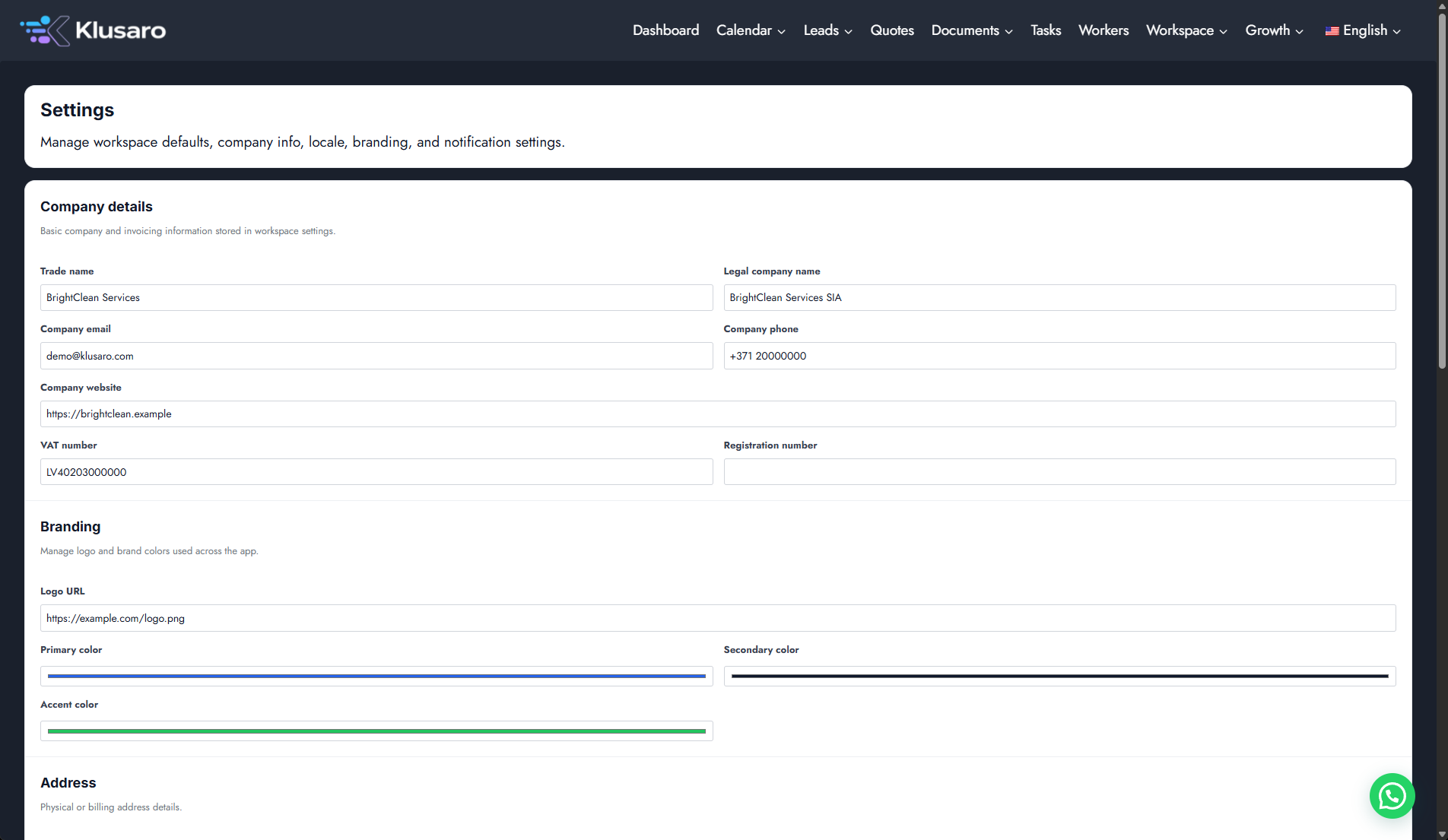 Show editable defaults