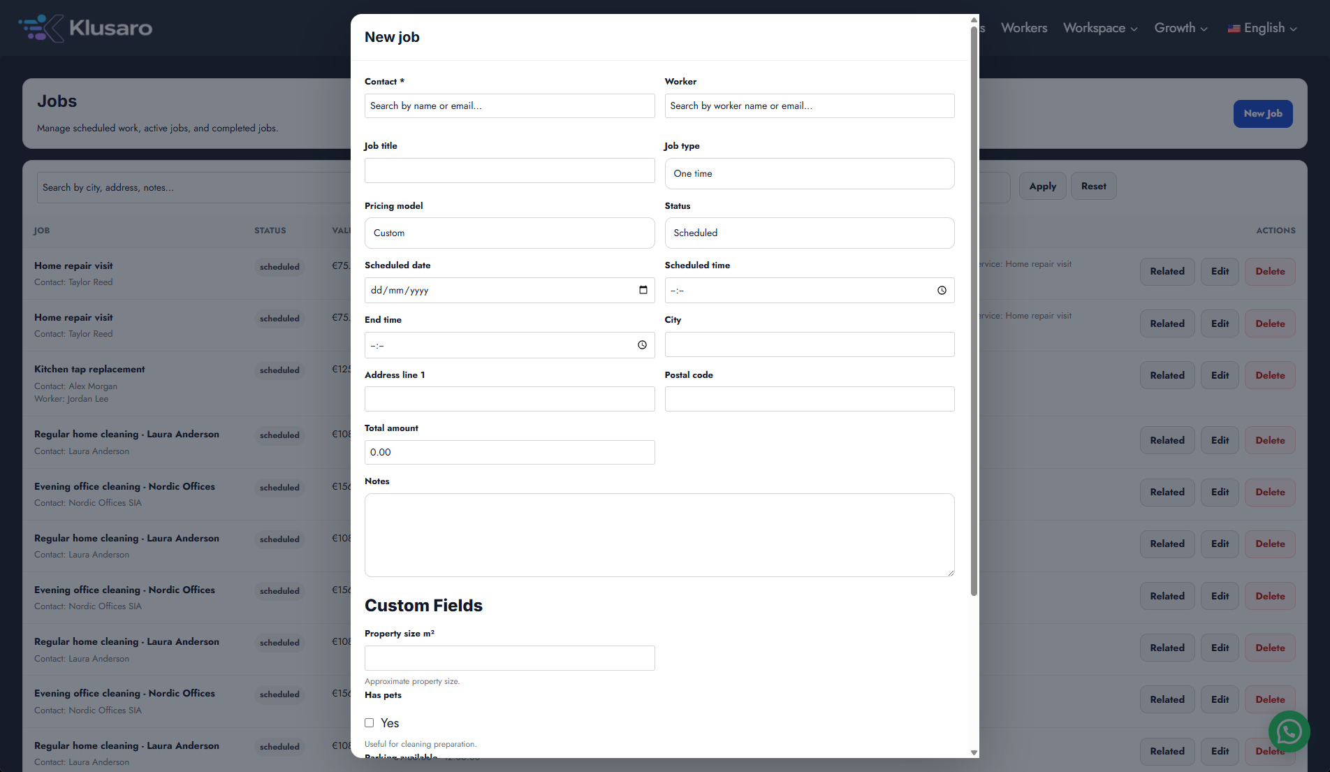 Show scheduling fields